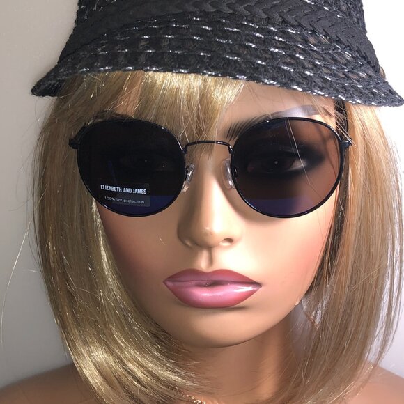 Elizabeth and James Round Black & Tortoiseshell Sunglasses - Picture 1 of 7